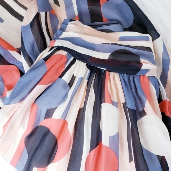 J. Peterman  100% Silk Polka Dot Print Full Skirt Size‎ 6 Lined - Picture 7 of 8